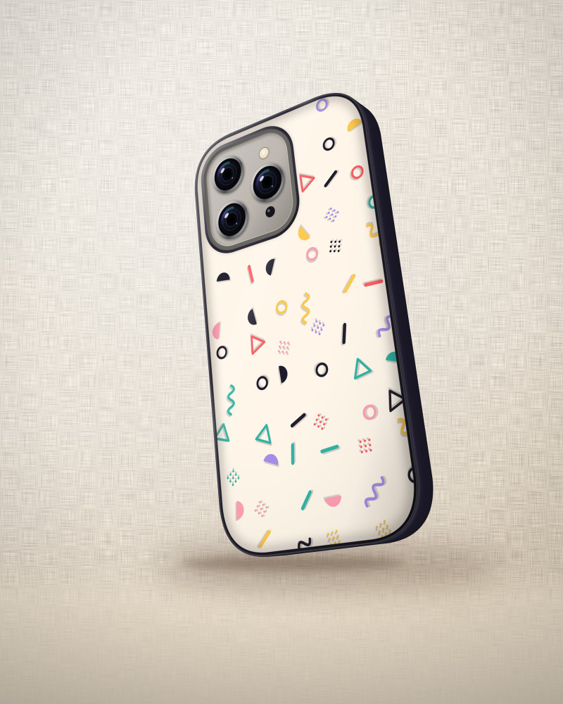 90s Recess Case on iPhone 16 Pro, angled view