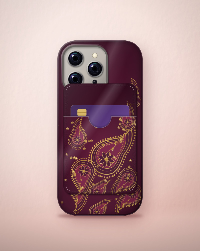 Kalka Paisley card wallet on a matching case