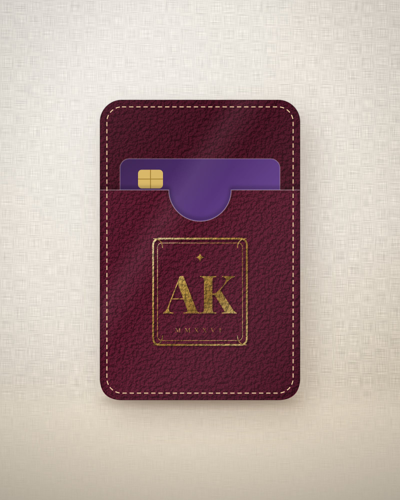 Heirloom Monogram card wallet, front