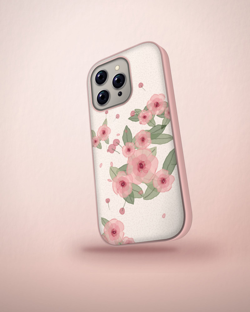 Rosewater Case on iPhone 16 Pro, angled view