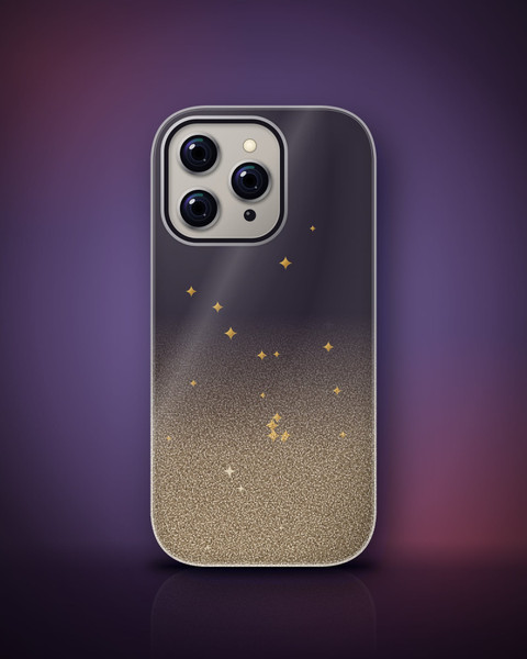 Stardust Clear Case on iPhone 16 Pro, front