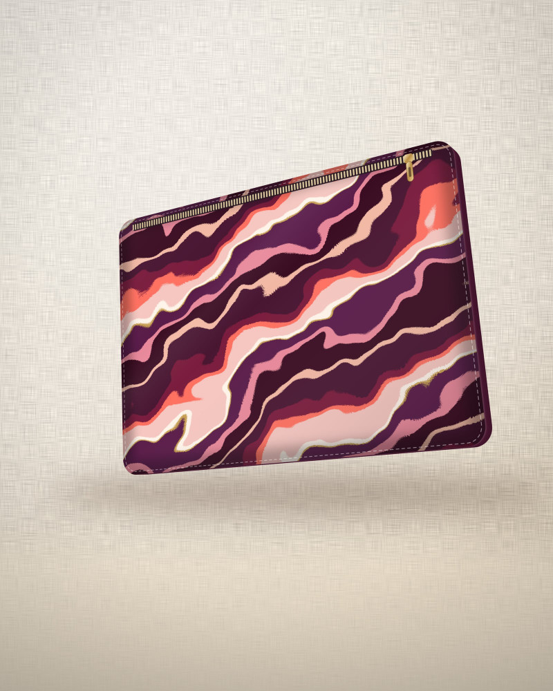 Wine Swirl laptop sleeve, angled