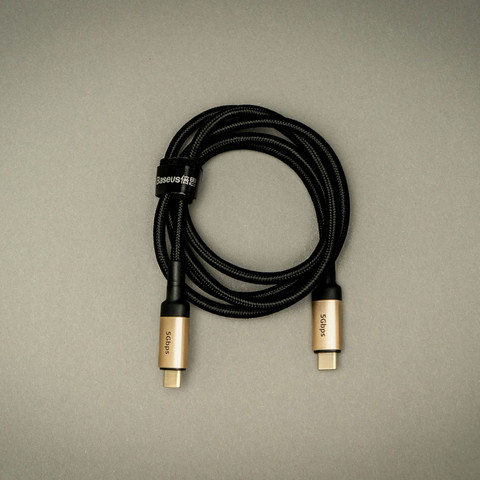 Coiled braided USB-C cable