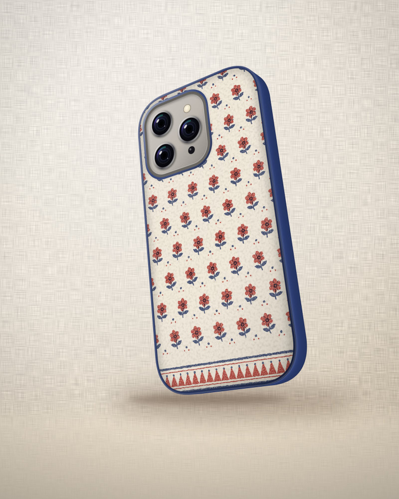 Jaipur Buta Case on iPhone 16 Pro, angled view