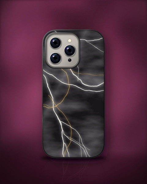 Nero Gold Marble Case on iPhone 16 Pro, front