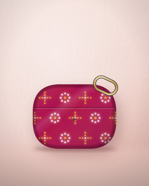 Bandhani Rani earbud case cover, front