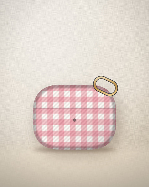 Picnic Gingham earbud case cover, front