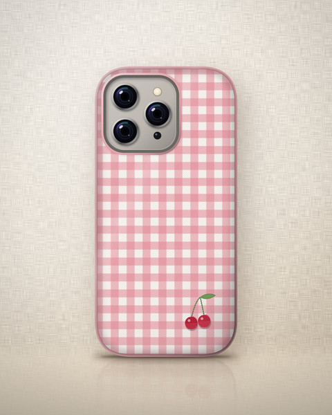 Picnic Gingham Case on iPhone 16 Pro, front