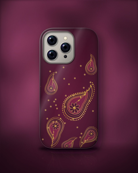 Kalka Paisley Case on iPhone 16 Pro, front