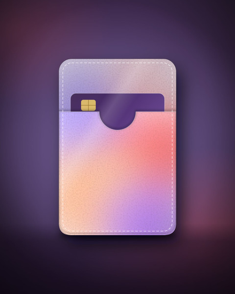 Aura Bloom card wallet, front