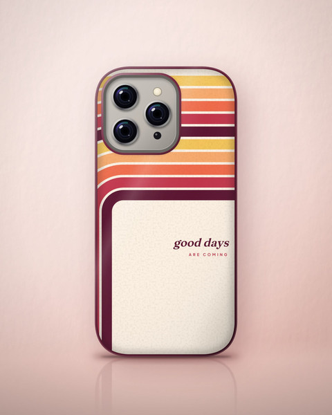 Sunset Stripe Case on iPhone 16 Pro, front