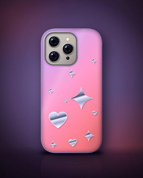Y2K Chrome Case on iPhone 16 Pro, front