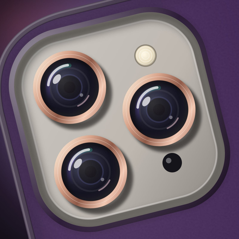 Lens protectors fitted on a camera island