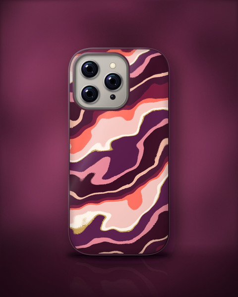 Wine Swirl Case on iPhone 16 Pro, front