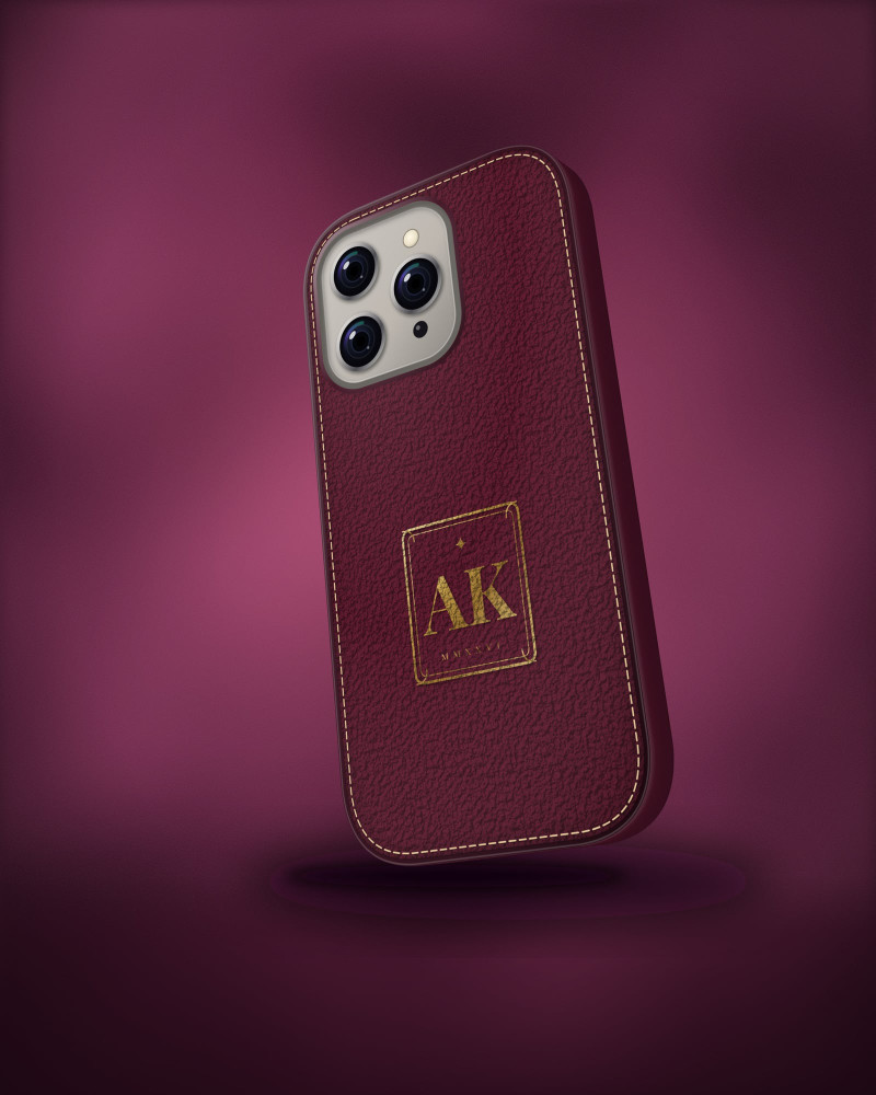 Heirloom Monogram Case on iPhone 16 Pro, angled view