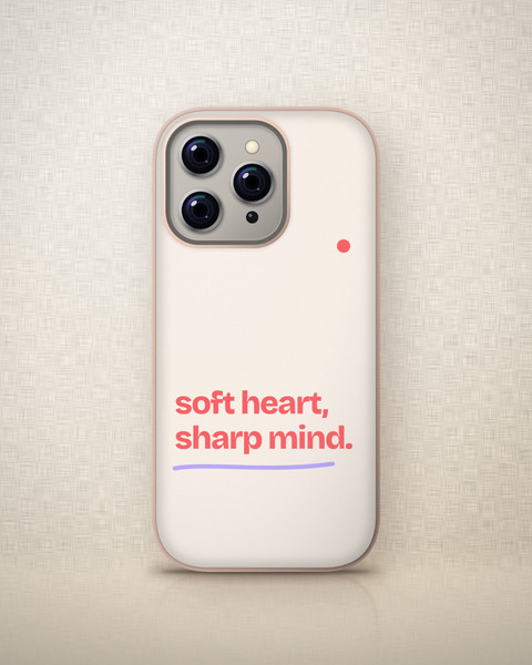 Soft Heart Case on iPhone 16 Pro, front