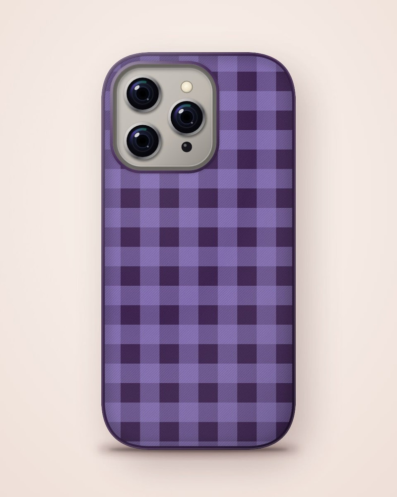 Plum Check Case, iPhone 16 Pro