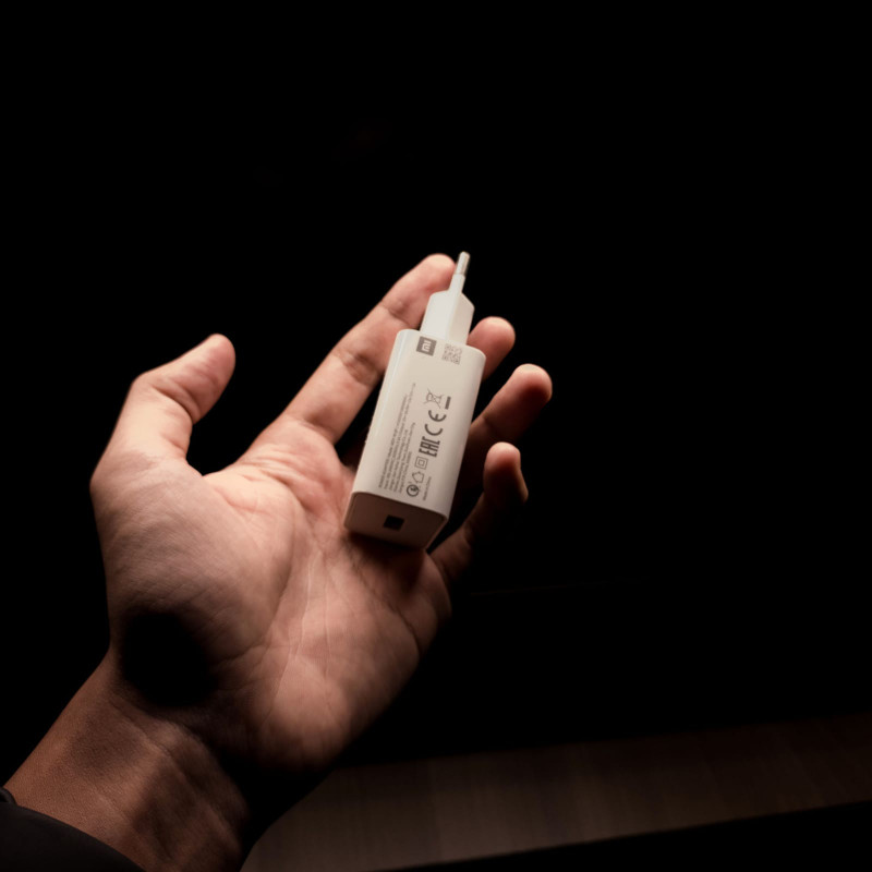 20W USB-C PD charger in hand