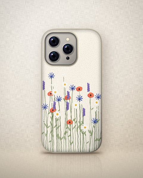 Meadow Hours Case on iPhone 16 Pro, front