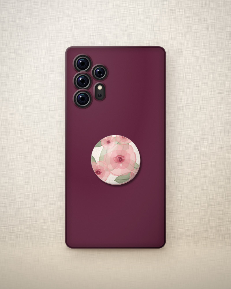 Rosewater phone grip on a case