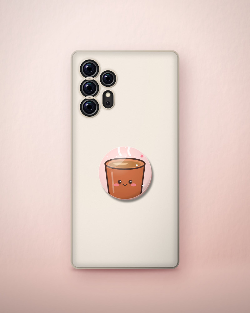 Chai-chan phone grip on a case