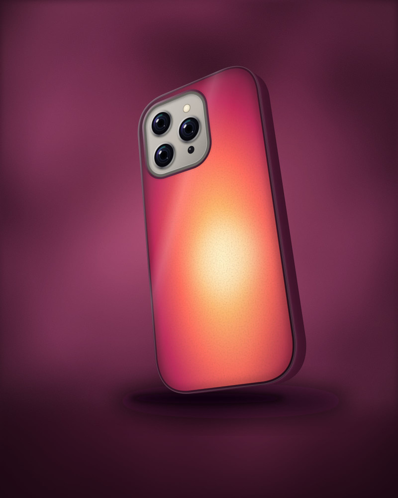 Golden Hour Case on iPhone 16 Pro, angled view