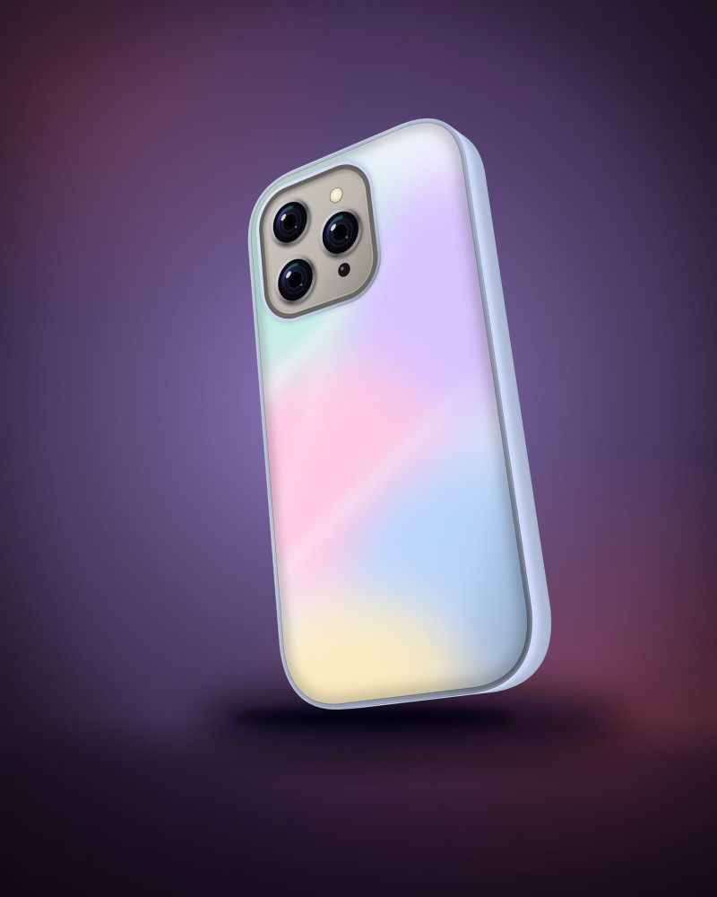 Holo Mist Case on iPhone 16 Pro, angled view