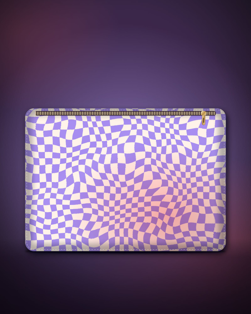 Warped Checker laptop sleeve, front