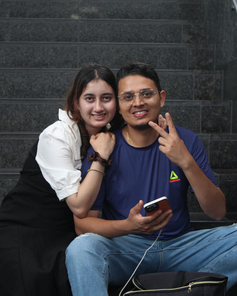 Swati P. with Neckband Earphones